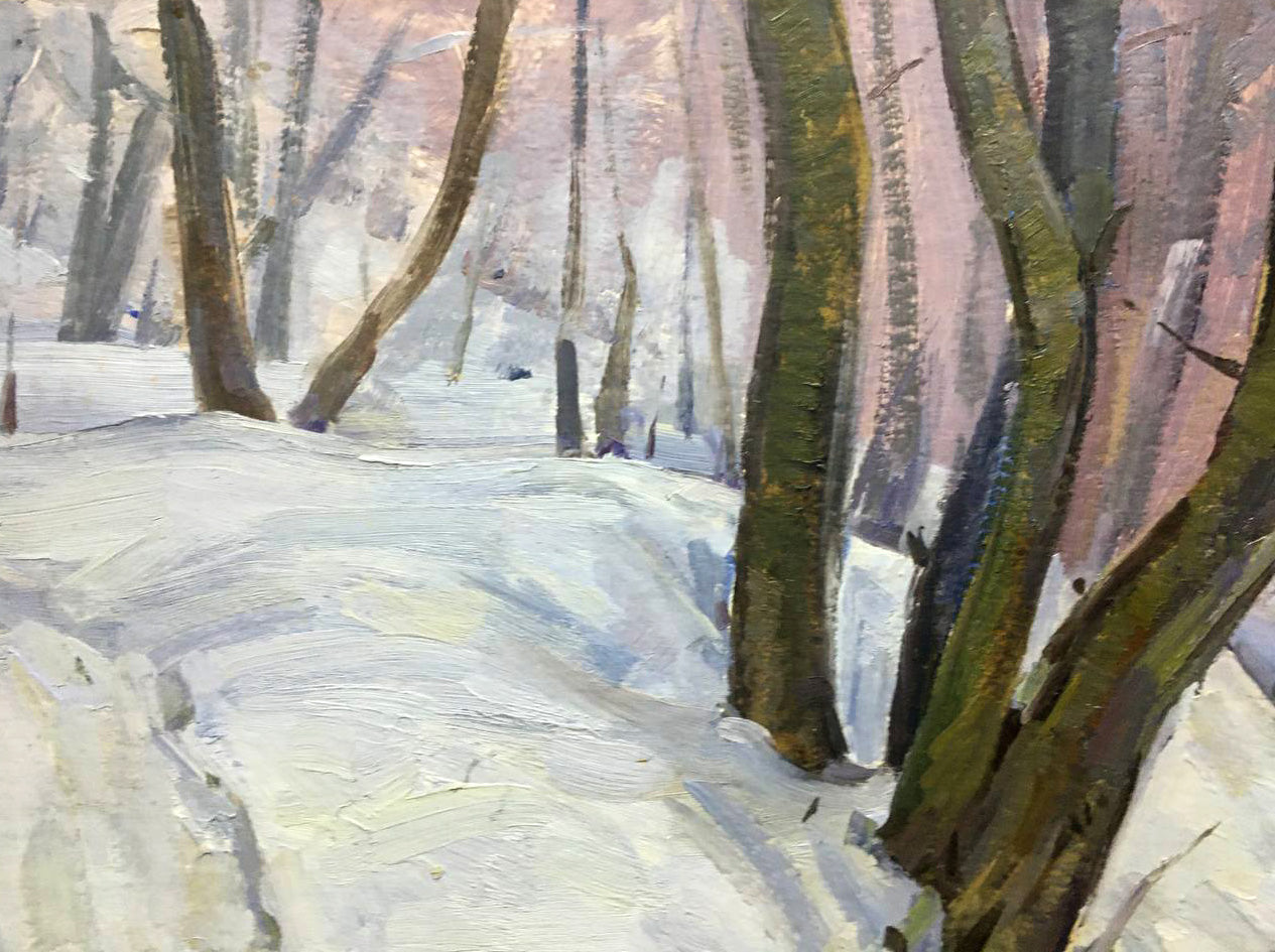 Oil painting Winter forest Bloshenko Anatoly Mikhailovich