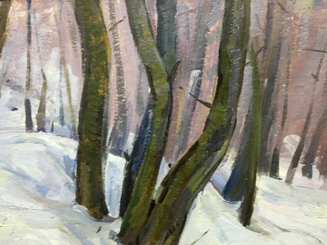 Oil painting Winter forest Bloshenko Anatoly Mikhailovich