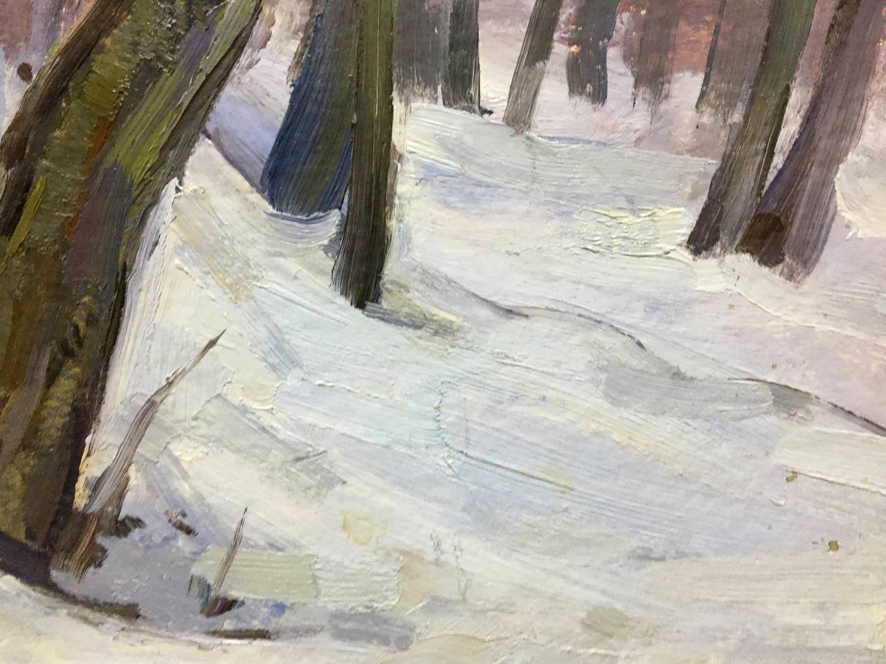 Oil painting Winter forest Bloshenko Anatoly Mikhailovich