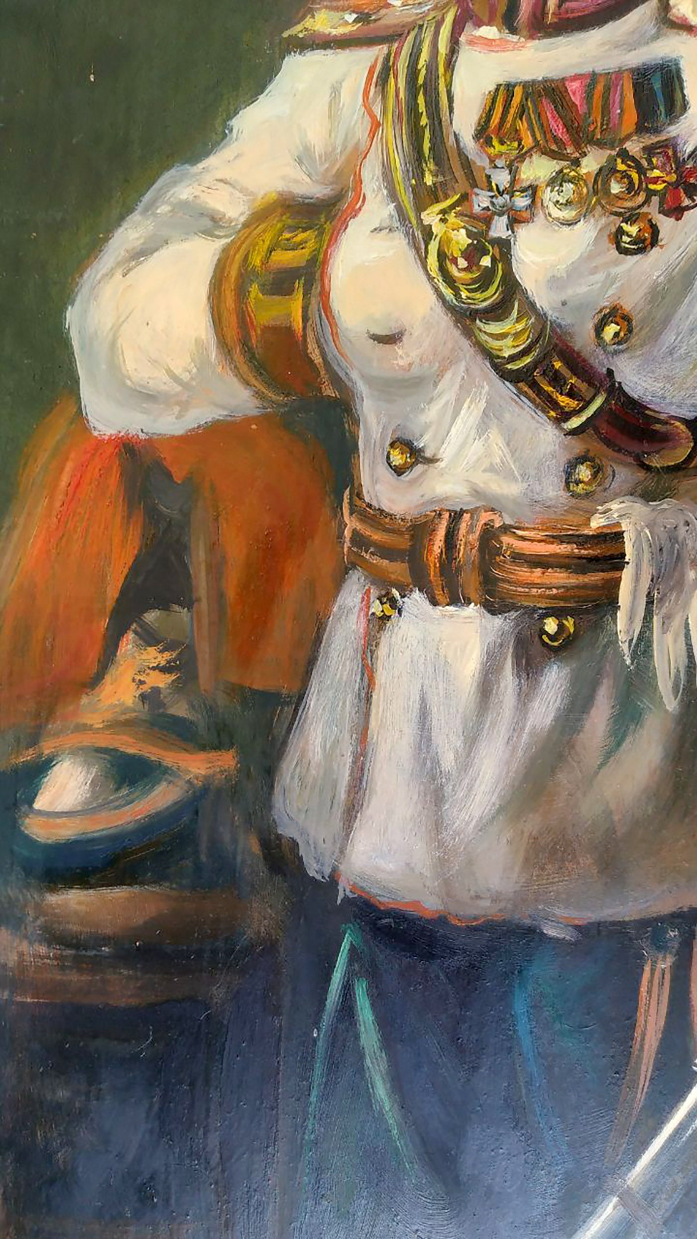 Oil painting Portrait of an officer with a saber Alexander Litvinov