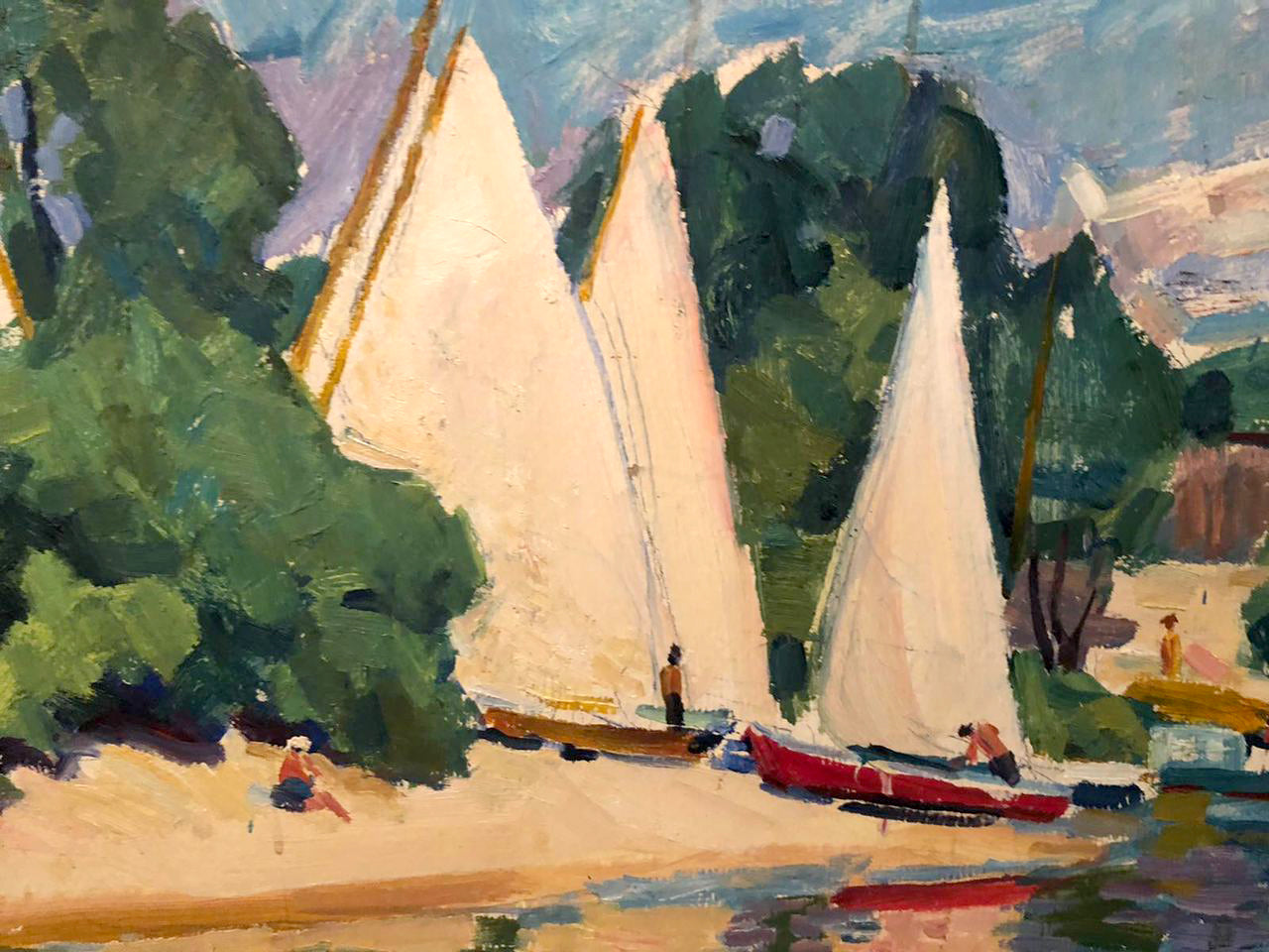 Oil painting Boats on the shore Glushchenko Nikolay Petrovich