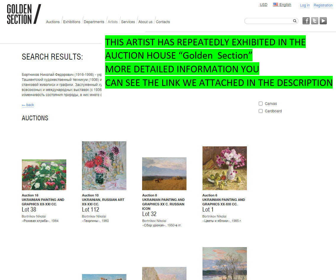 Oil painting Lilac blooms Bortnikov Nikolay Fedorovich