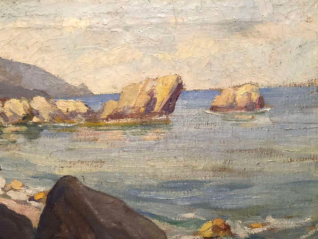 Oil painting Rocky coast