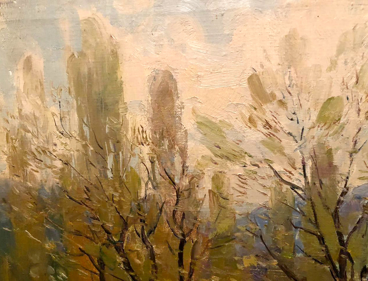 Oil painting First greens Strelov Arkady Efimovich