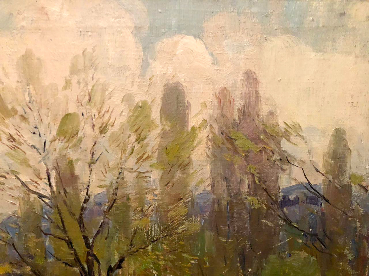 Oil painting First greens Strelov Arkady Efimovich
