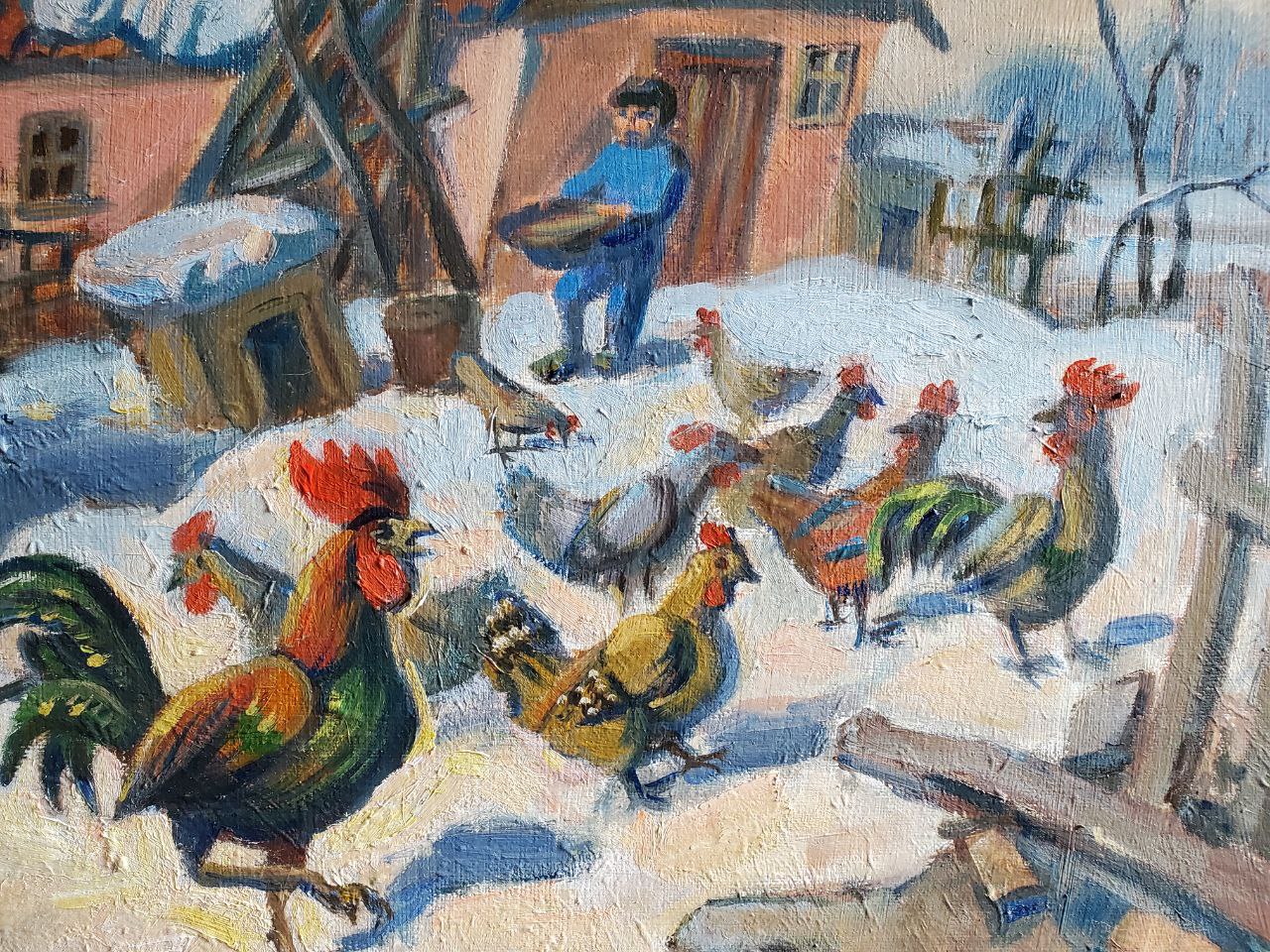 Oil painting Spring snow Daniil Litvinov
