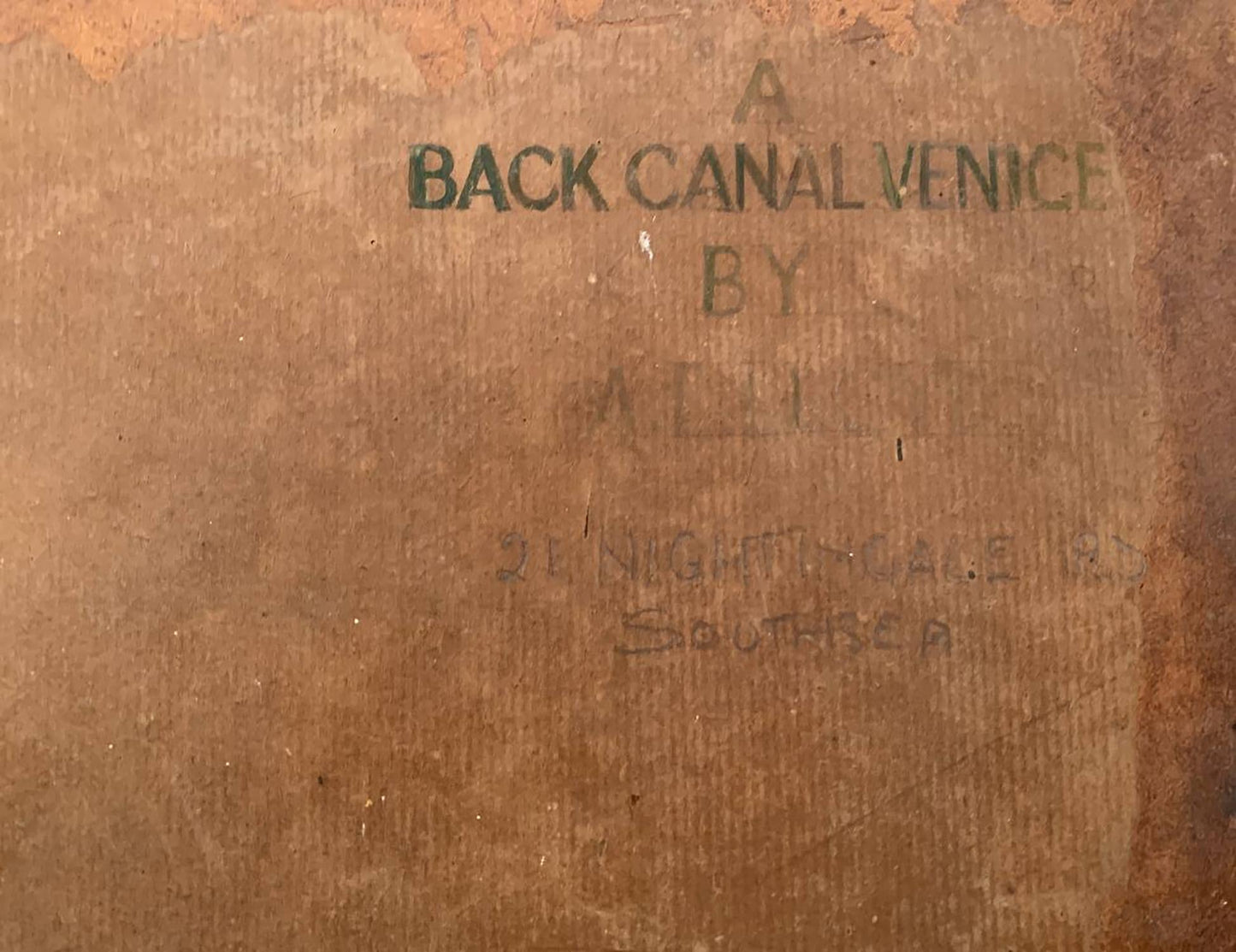 Oil painting Black Canal in Venice L. Loyd