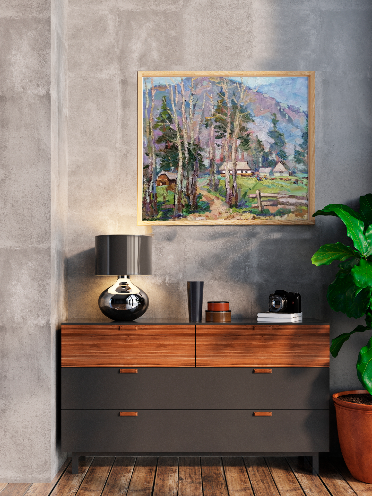Oil Painting Nature Village landscape Art