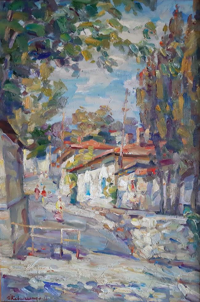 Oil painting City streets Kovalenko Ivan Mikhailovich