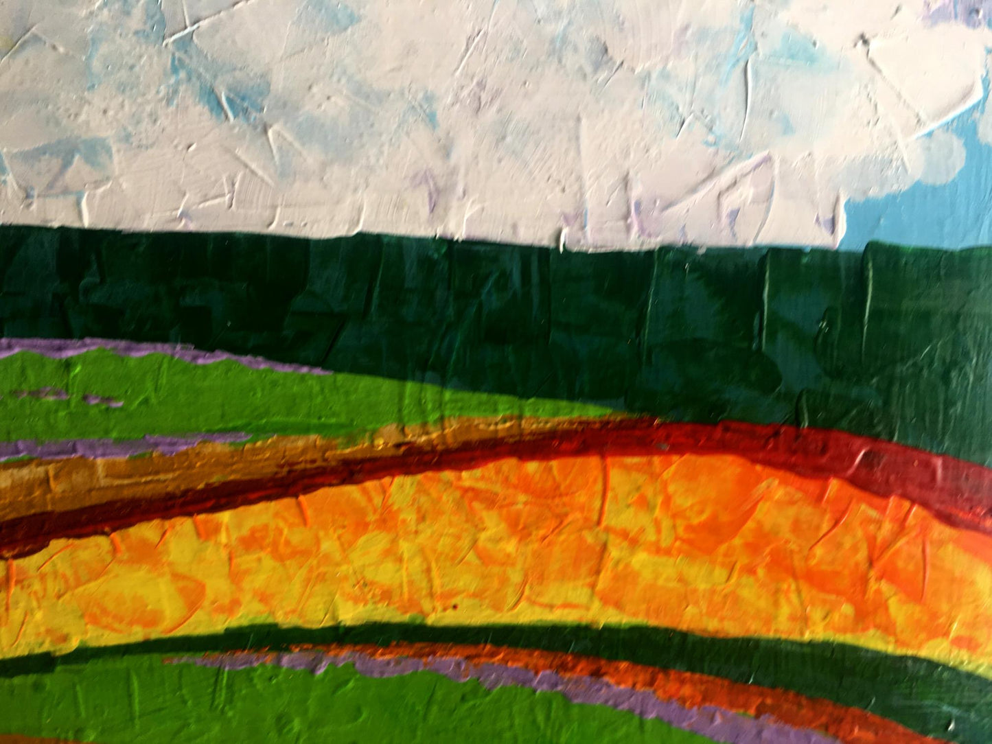 Oil painting Summer perspective after rain V. Zadorozhnya