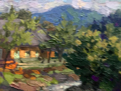 Oil painting Transcarpathian village Batrakov Vladimir Grigorievich