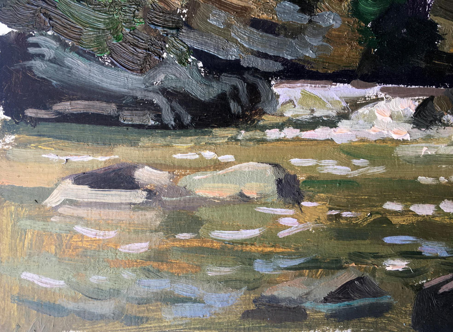 Oil painting Rest in the forest Batrakov Vladimir Grigorievich