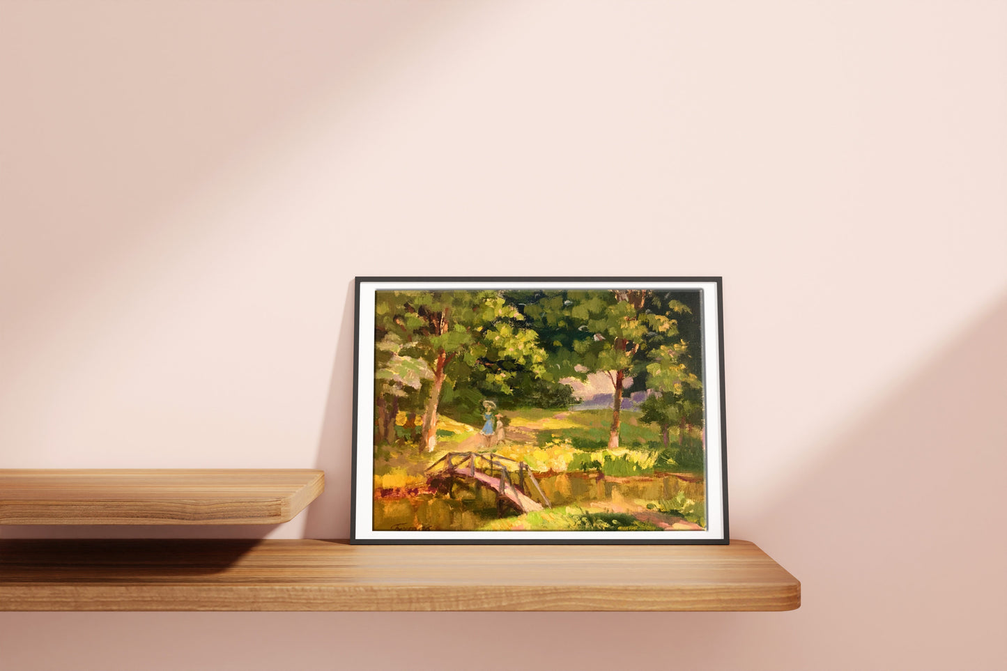 Oil painting An evening walk Batrakov Vladimir Grigorievich