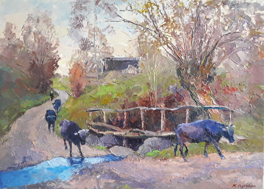 Oil painting Return Serdyuk Boris Petrovich