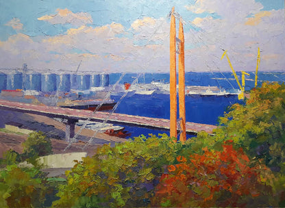 Oil painting Odessa port Serdyuk Boris Petrovich