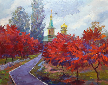 Oil painting Crimson alley Serdyuk Boris Petrovich