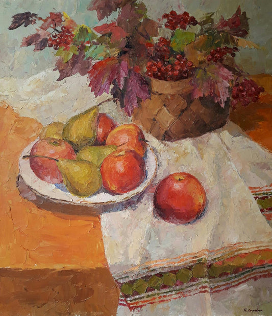 Oil painting Autumn still life