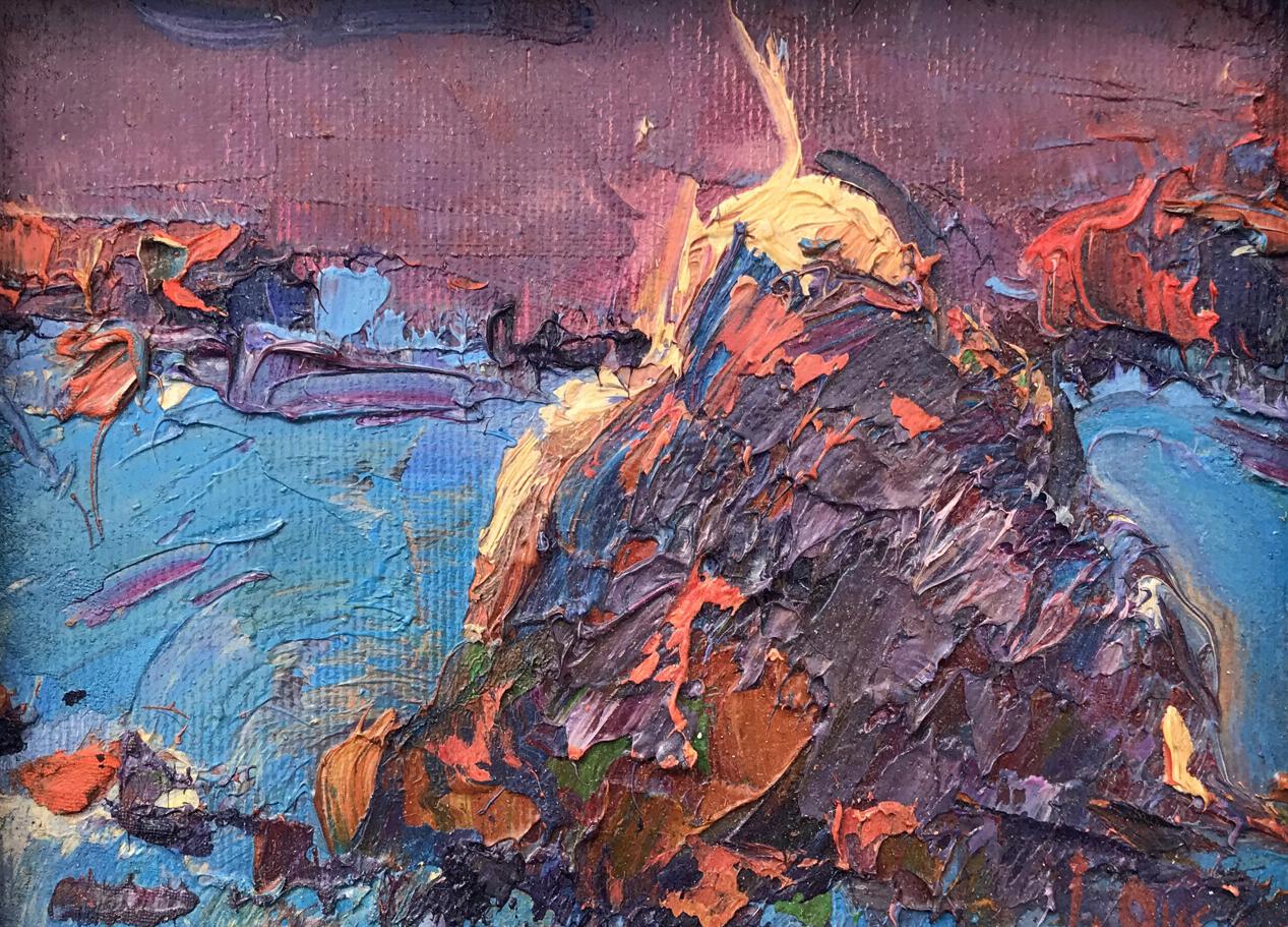 Oil painting Winter night Ivanyuk Oksana