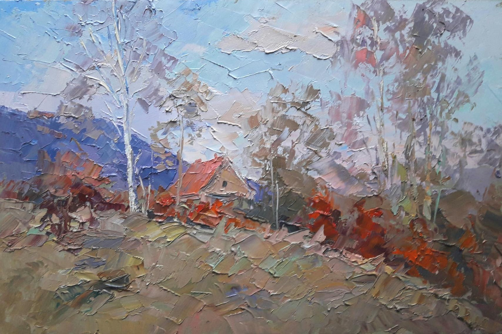 Oil painting House on the edge of the forest Serdyuk Boris Petrovic