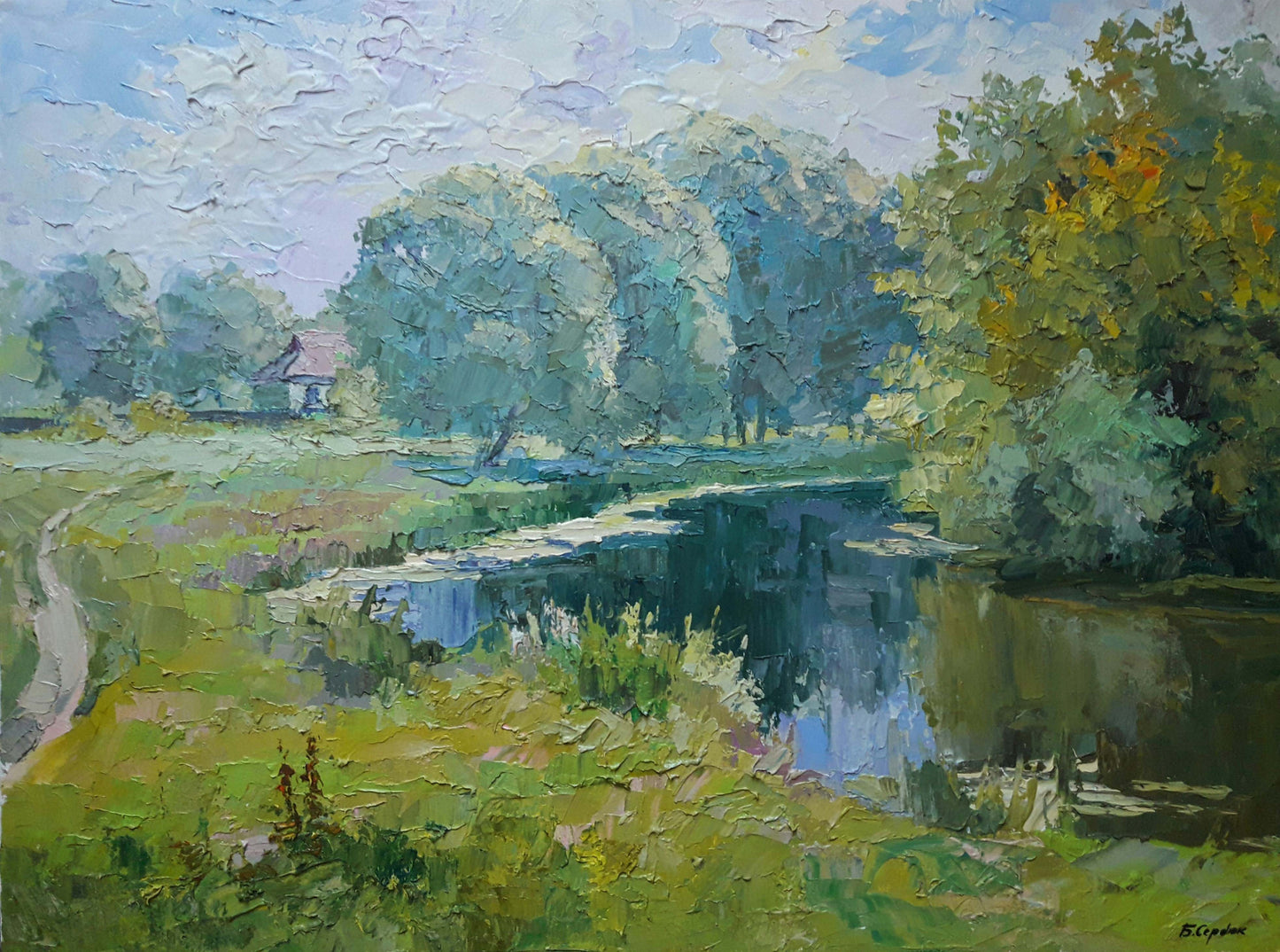 Oil painting Morning on the pond Serdyuk Boris Petrovich