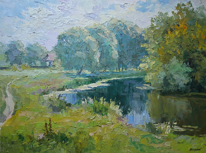 Oil painting Morning on the pond Serdyuk Boris Petrovich