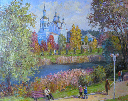 Oil painting Near the church Serdyuk Boris Petrovich №SERB 546