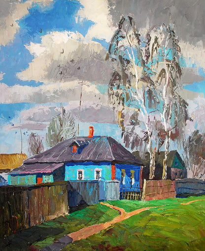 Oil painting Spring in the city of Divination Egor Shvachunov
