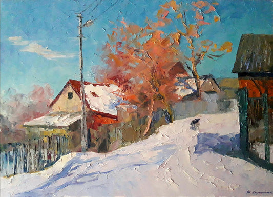 Oil painting Winter lane Serdyuk Boris Petrovich