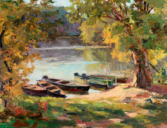 Oil painting Boats Serdyuk Boris Petrovich