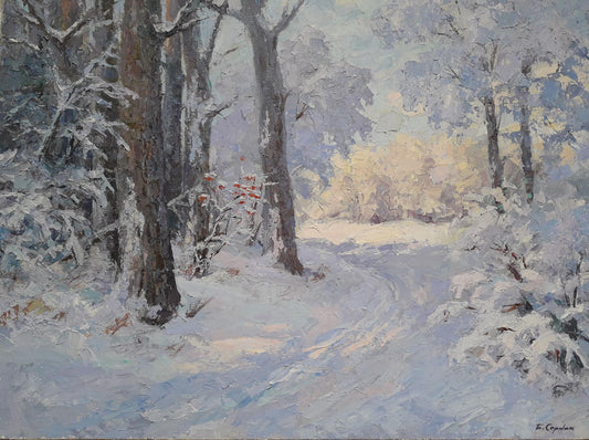 Oil painting Winter in the woods Serdyuk Boris Petrovich