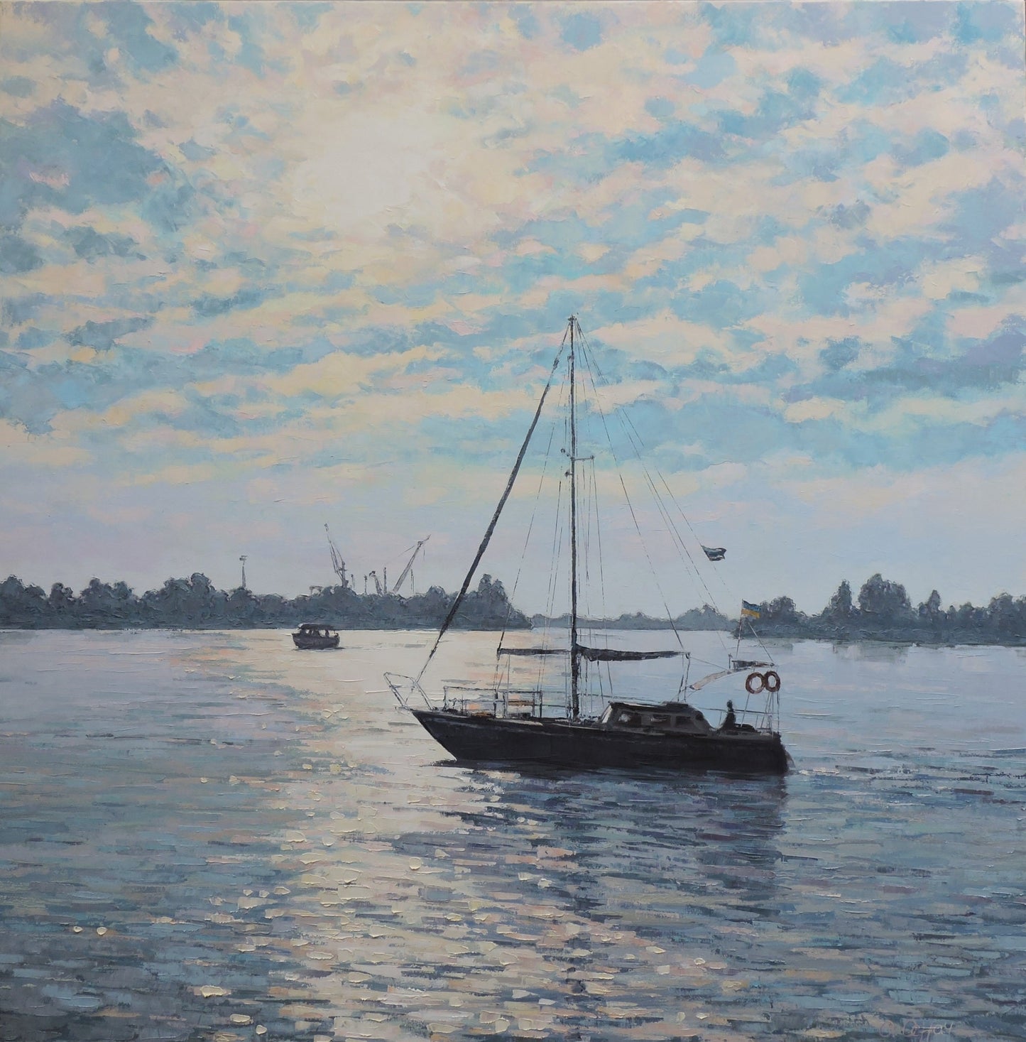 Oil painting Dawn to meet Osnach Olesia
