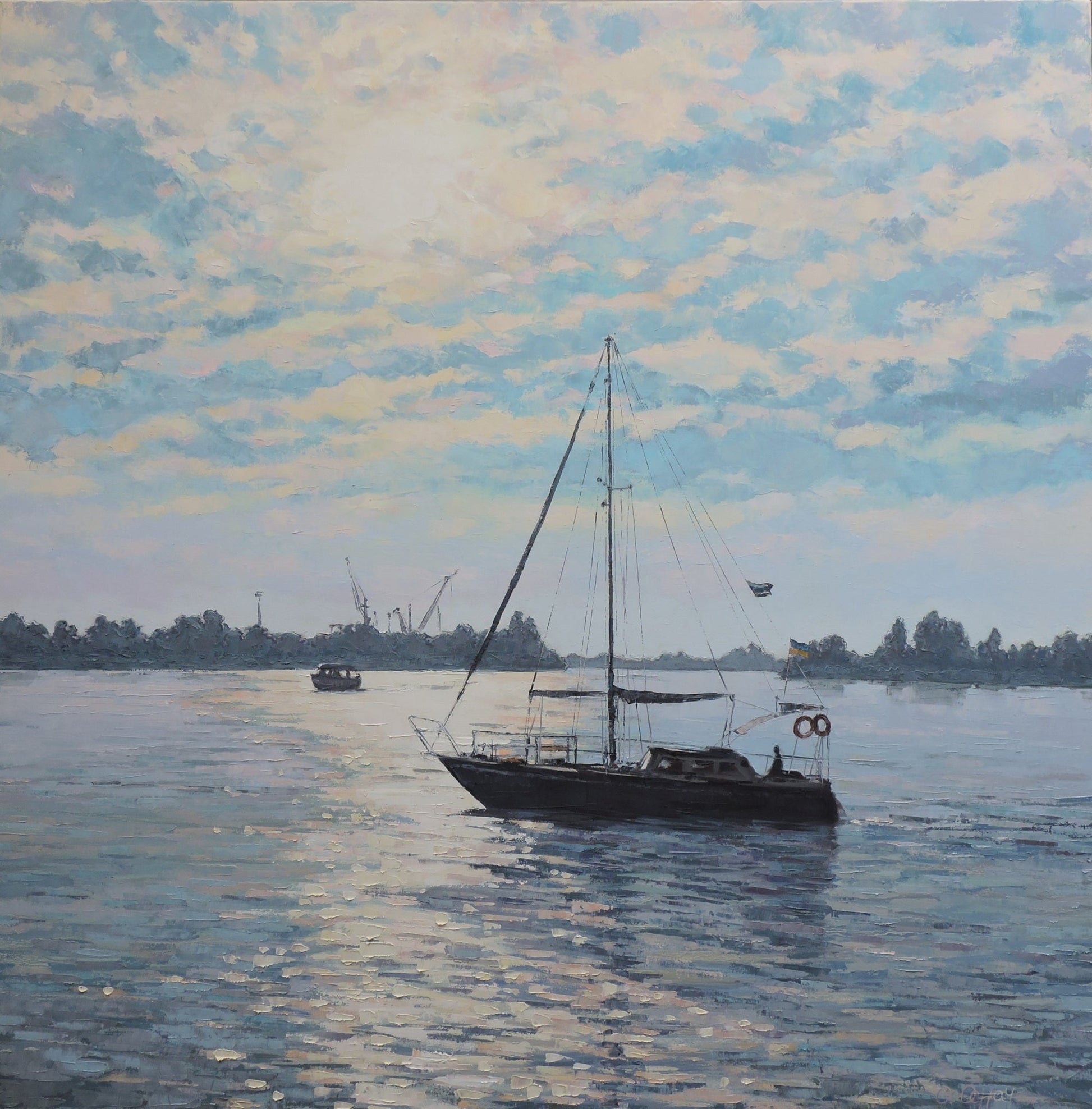 Oil painting Dawn to meet Osnach Olesia