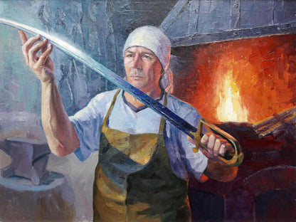 Oil painting Blacksmith Serdyuk Boris Petrovich