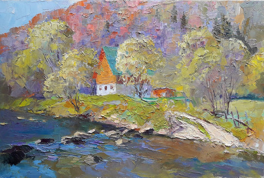 Oil painting Mountain stream Serdyuk Boris Petrovich