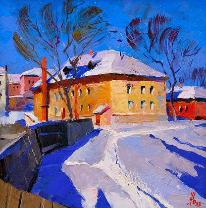 Oil painting It was snowing Egor Shvachunov
