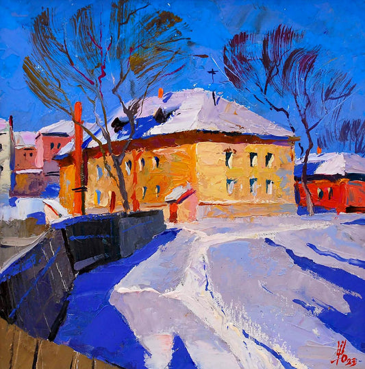 Oil painting It was snowing Egor Shvachunov