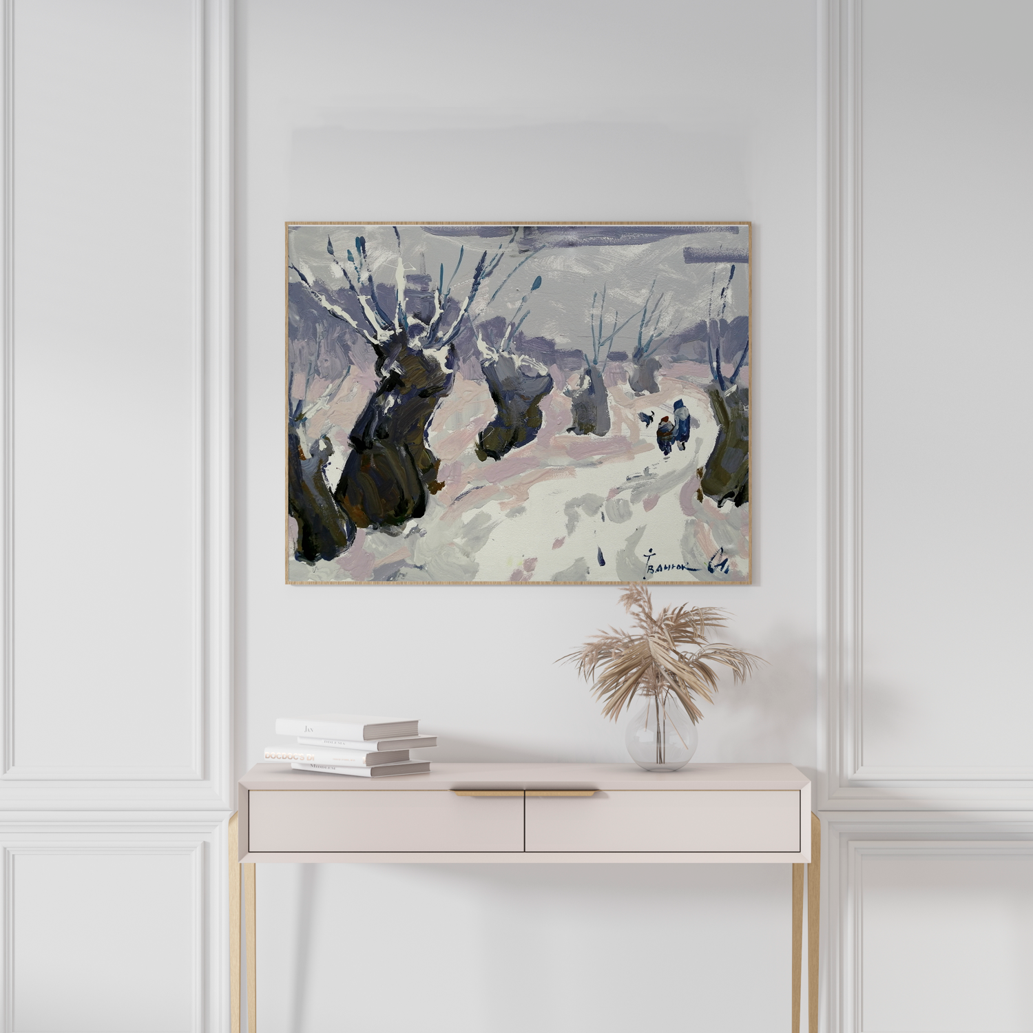 Oil painting Snow day