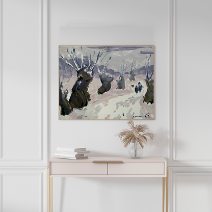 Oil painting Snow day