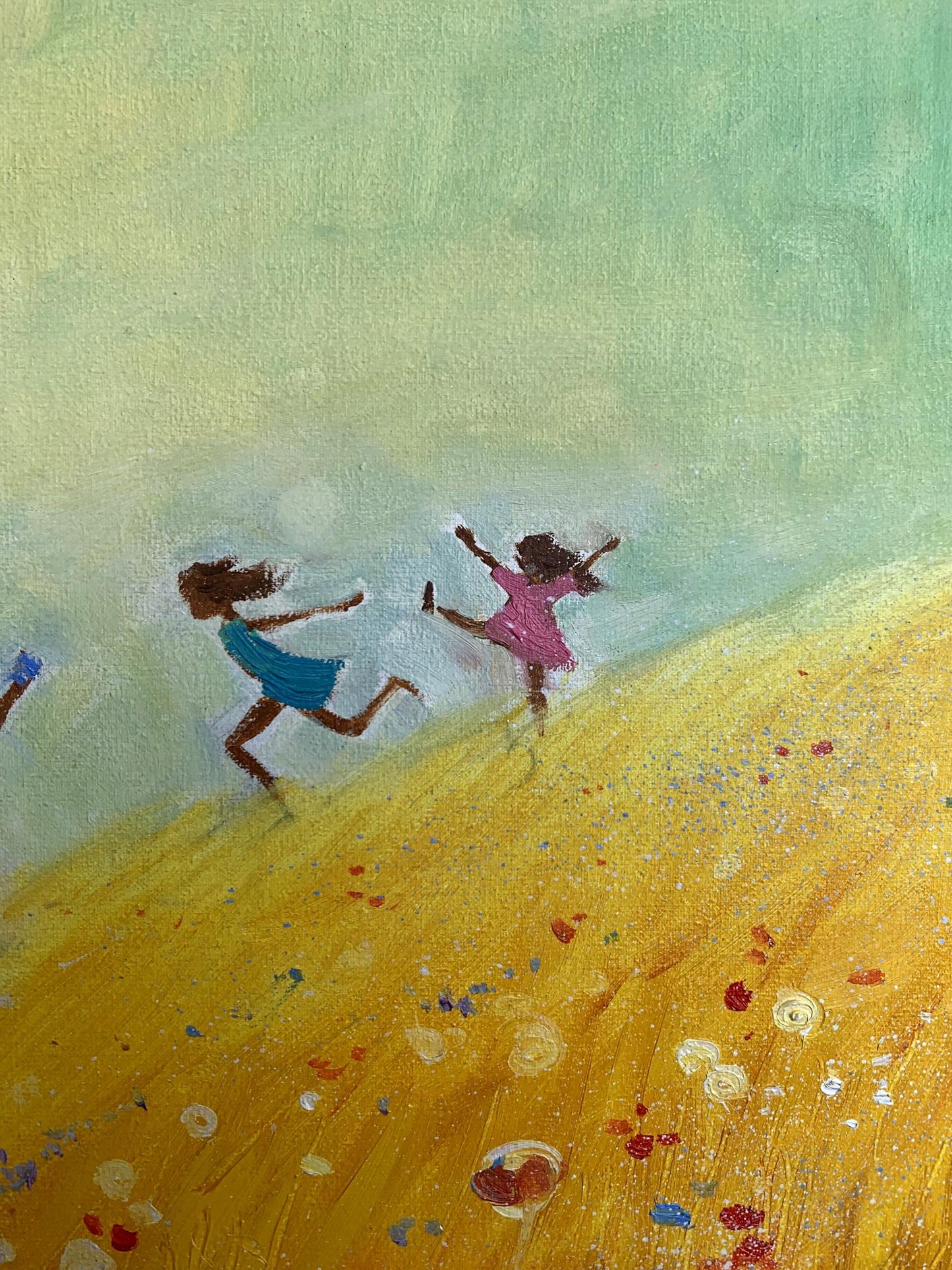 Oil painting Children's happiness Unknown artist