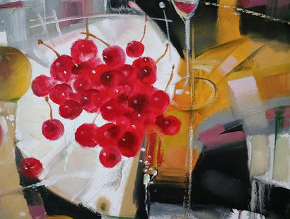 Abstract oil painting Cherries Anatoly Tarabanov