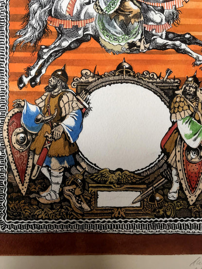 Watercolor painting King on horseback Alexander Arkadievich Litvinov