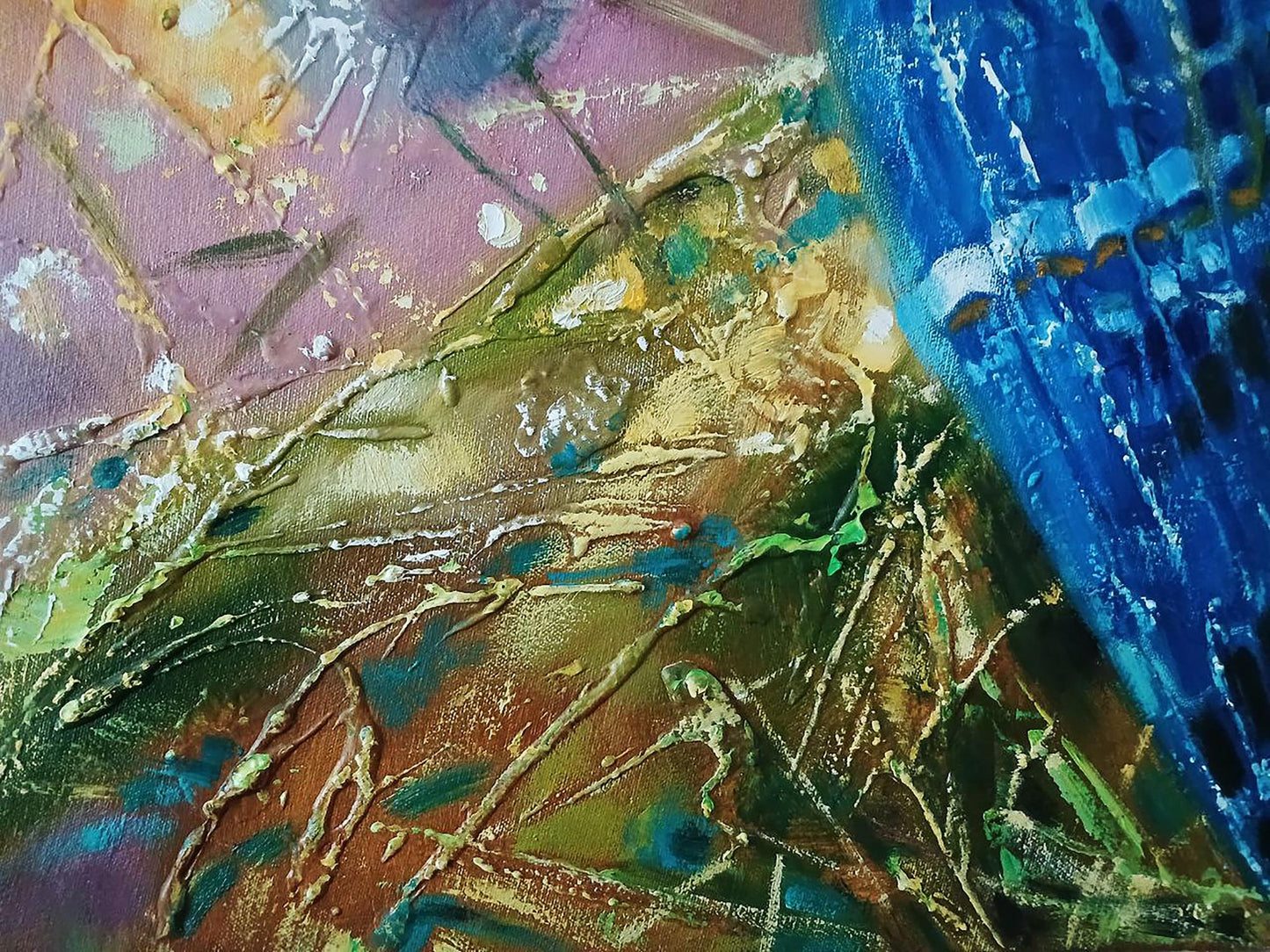 Abstract oil painting Blue Bird Anatoly Tarabanov