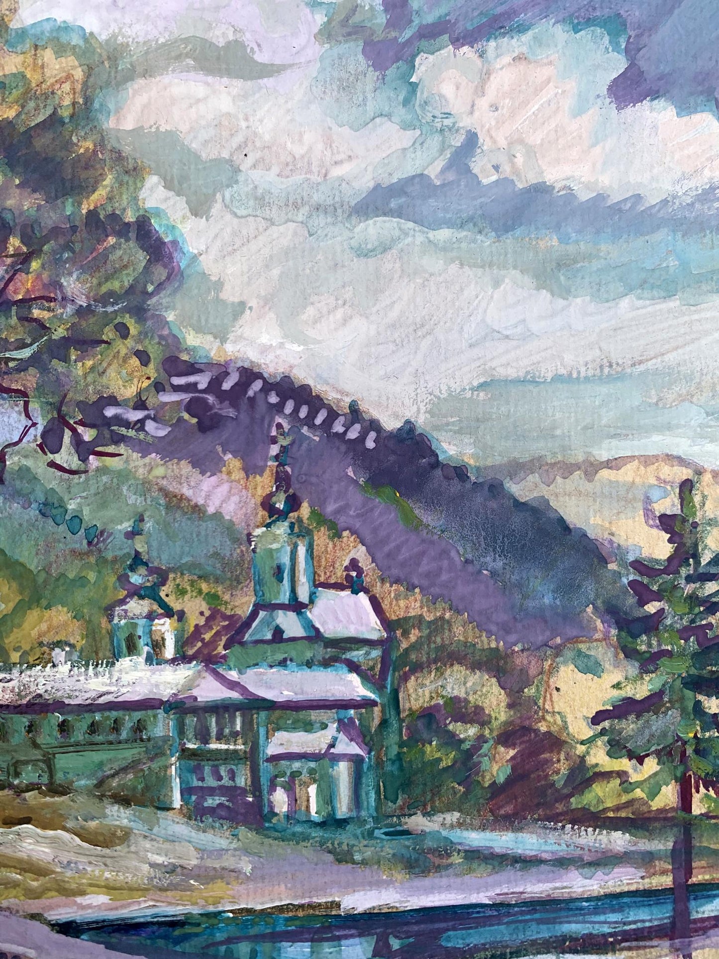 Oil painting Spring near the monastery Nikolay Leshchuk