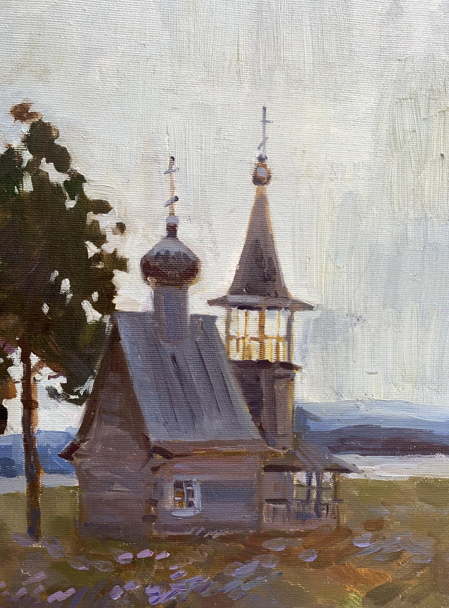 Oil painting Temple Unknown artist