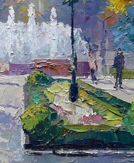 Autumn Park is an oil painting by Boris Petrovich Serdyuk