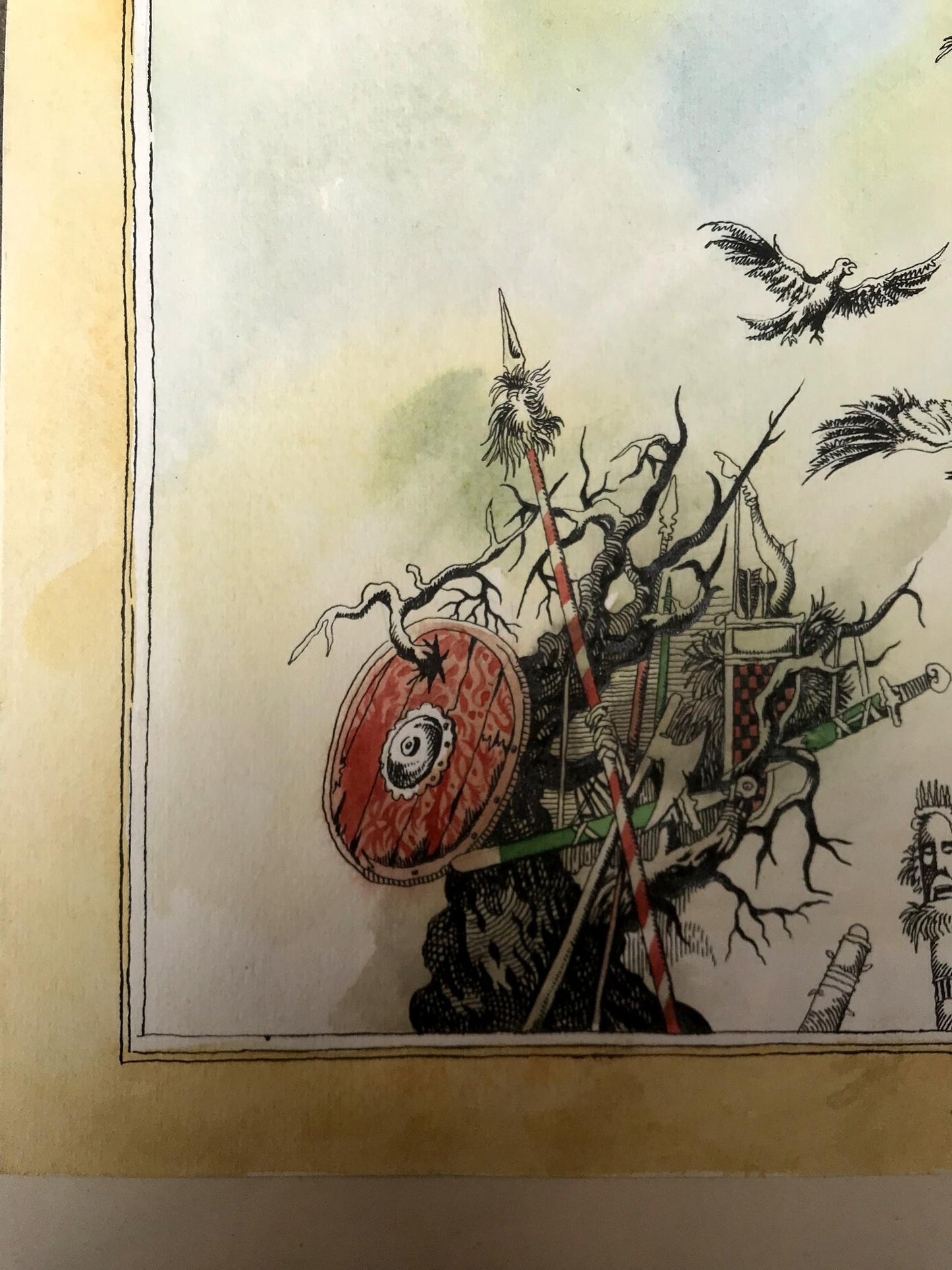 Watercolor painting On the battlefield Alexander Arkadievich Litvinov