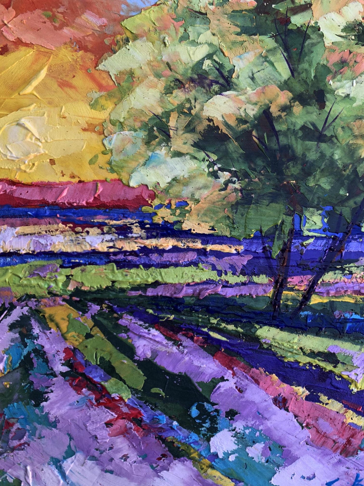 Oil painting Sunset in the field V. Zadorozhnya