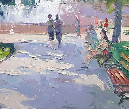 Oil painting City square Boris Serdyuk