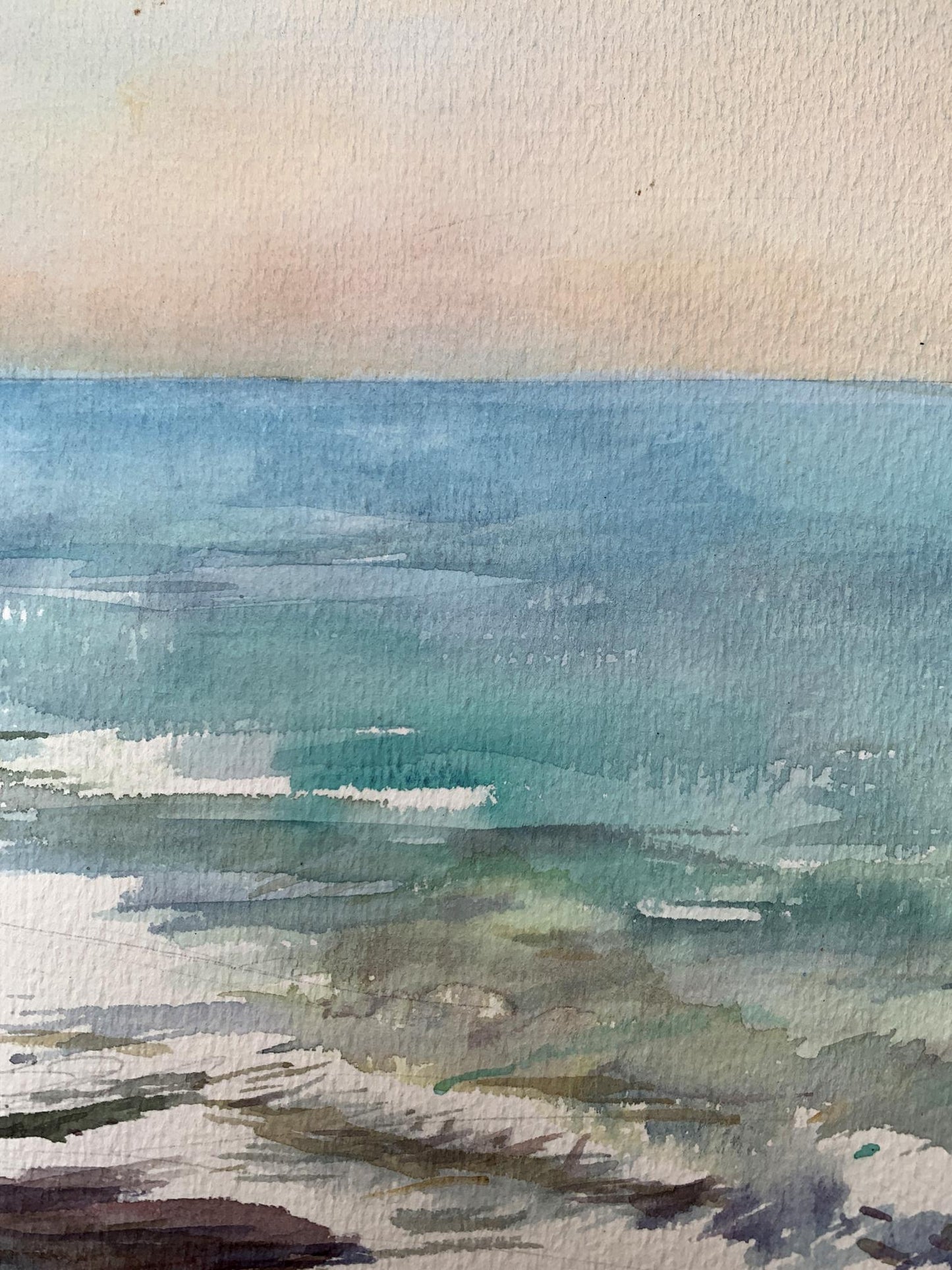 Watercolor painting Sea silence Unknown artist