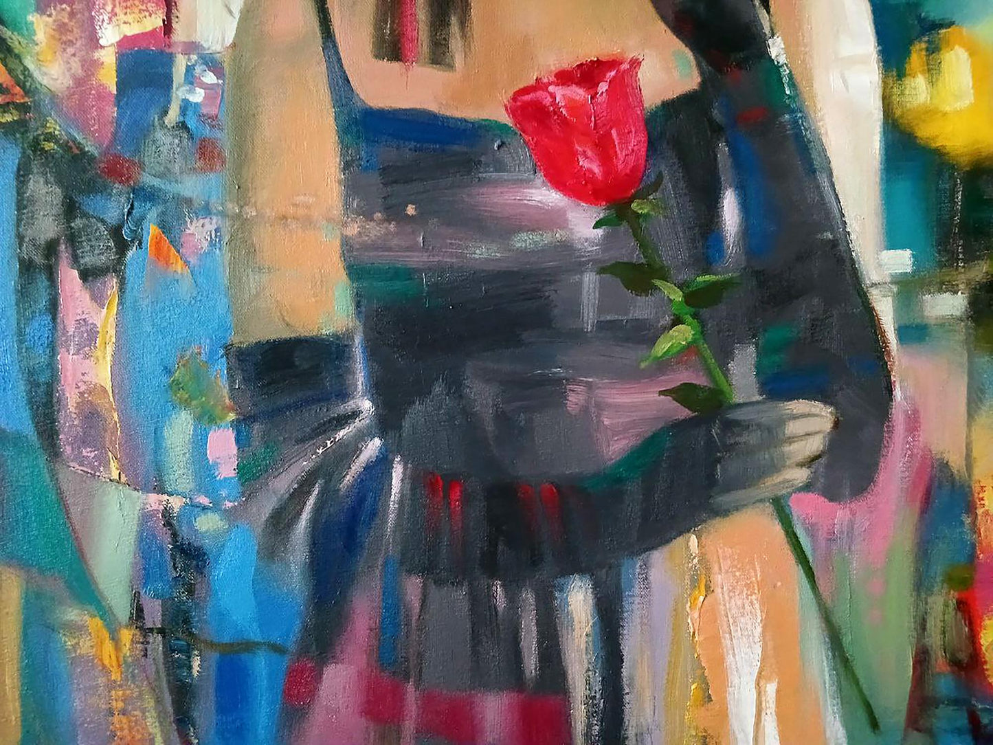 Abstract oil painting Evening Blues Anatoly Tarabanov